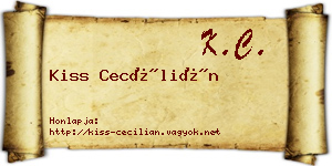 Kiss Cecílián névjegykártya